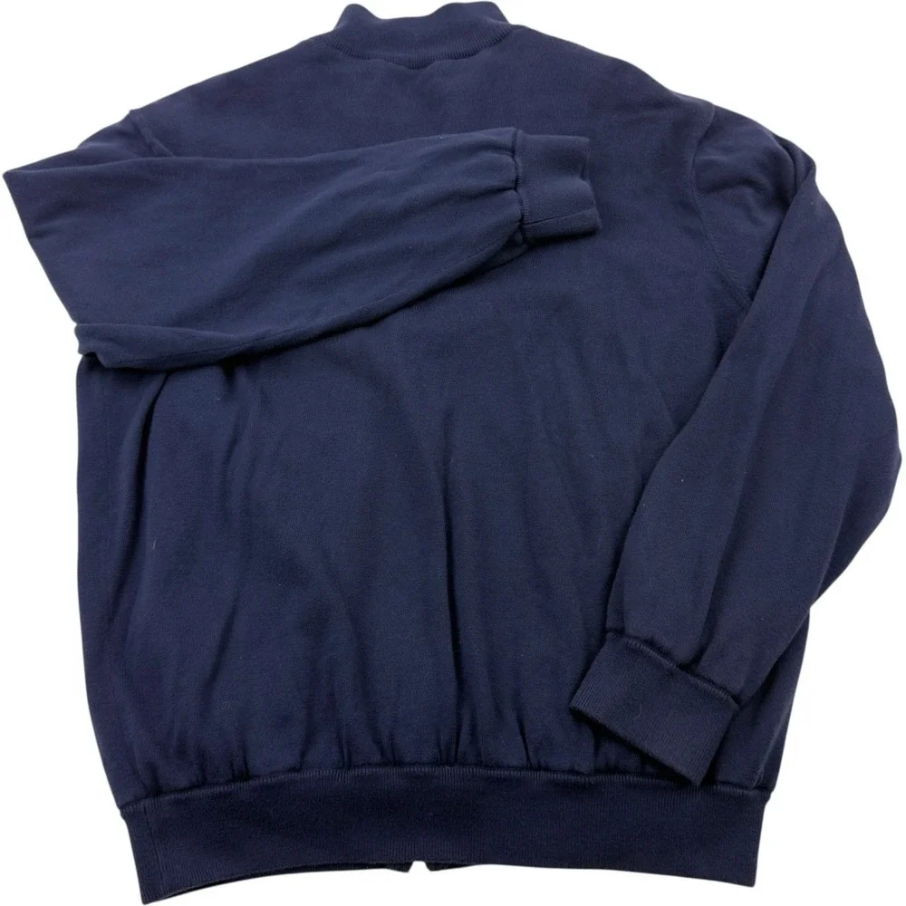 Polo Ralph Lauren Blue w/ Green Large Logo Full Double Zip Sweater Men's Size XL